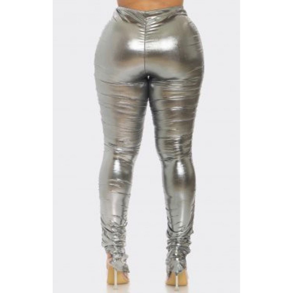 Ruched Metallic Trousers