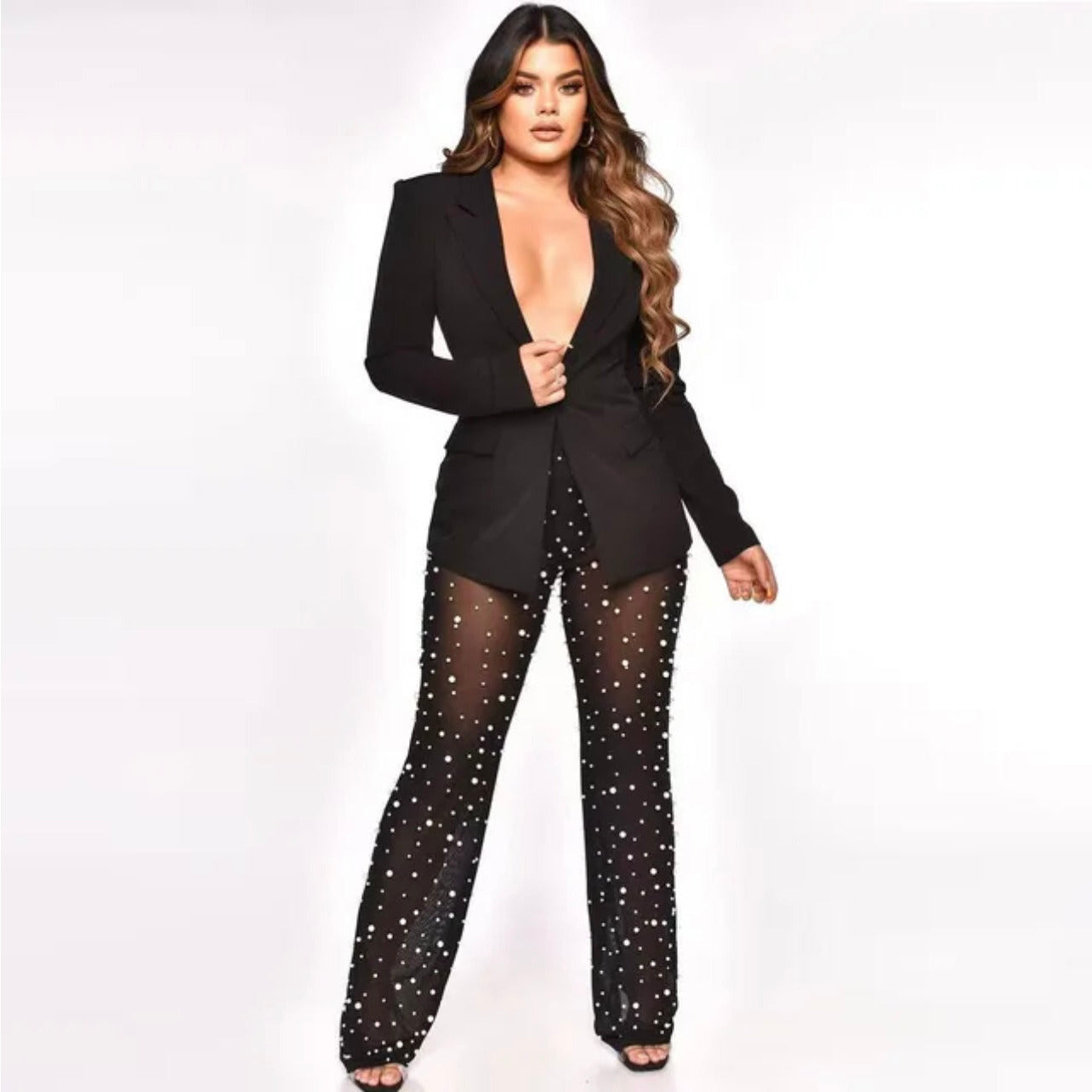 Pearl Studded Trouser Set